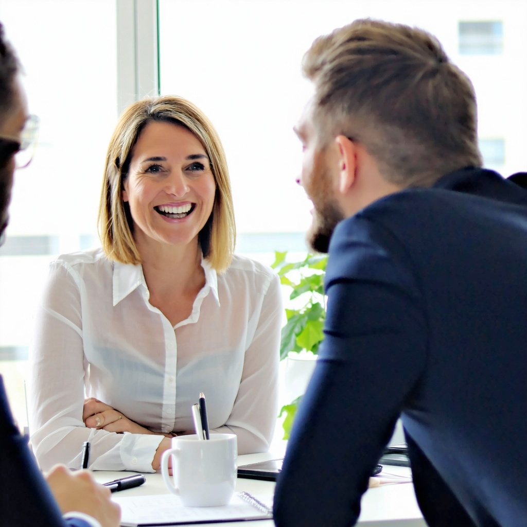 smiling property advisor meeting with client-1